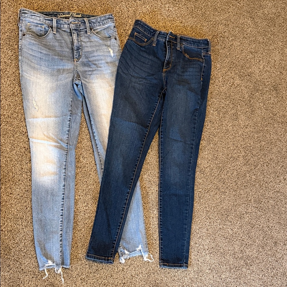 Universal Thread Light and Dark Blue Skinny Jeans